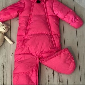 GAP Winter Pink Baby eco DOWN puffer down suit or sack 6-12 months